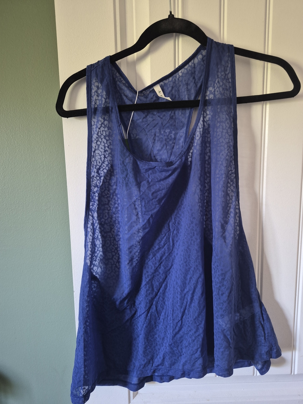 HALARA Sheer Royal Blue Animal-Print Tank